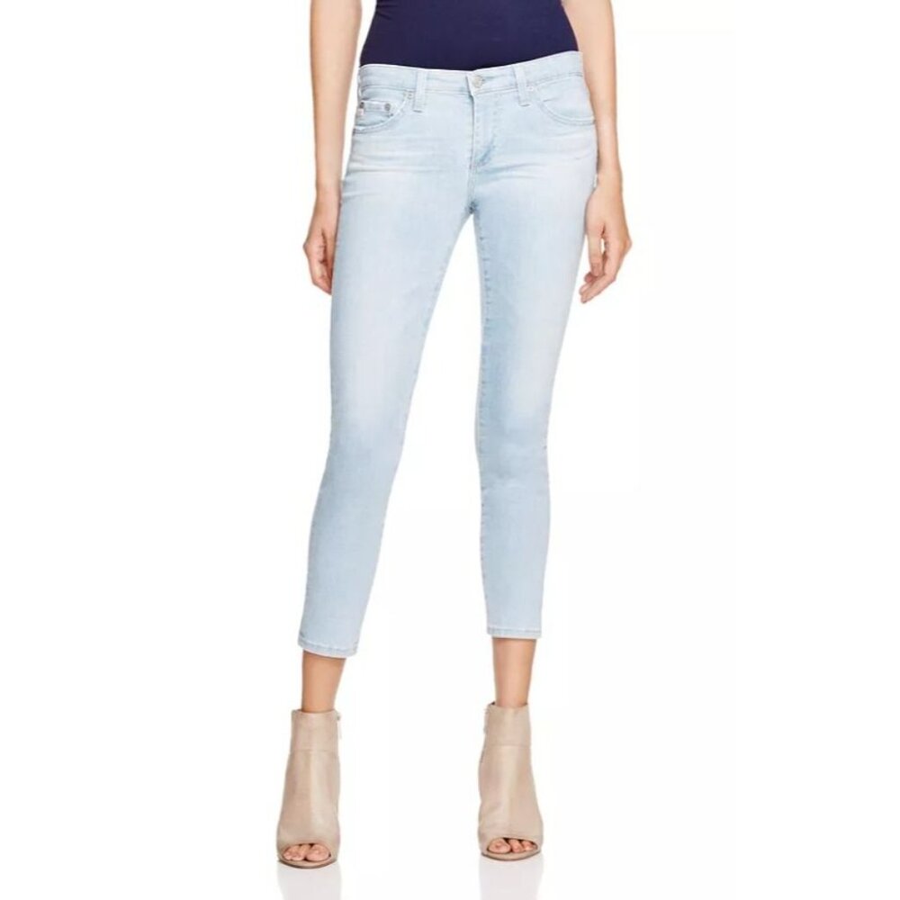 AG Jean Stilt Cigarette Roll Up Light Blue Size 27 NWT